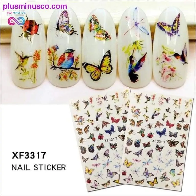 1 Pcs Beautiful Butterfly Fantasy 3D Back Glue Nail Decal