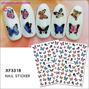 1 Pcs Beautiful Butterfly Fantasy 3D Back Glue Nail Decal