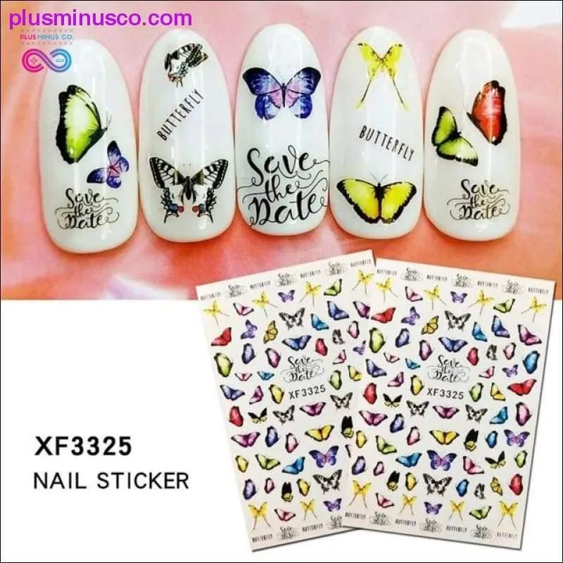 1 Pcs Beautiful Butterfly Fantasy 3D Back Glue Nail Decal