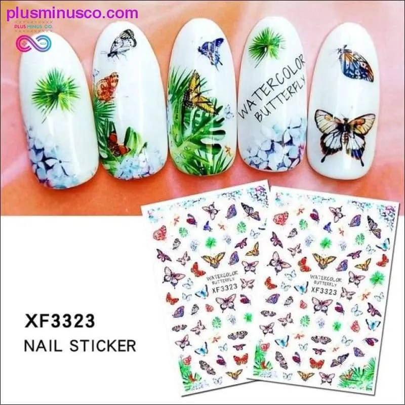 1 Pcs Beautiful Butterfly Fantasy 3D Back Glue Nail Decal