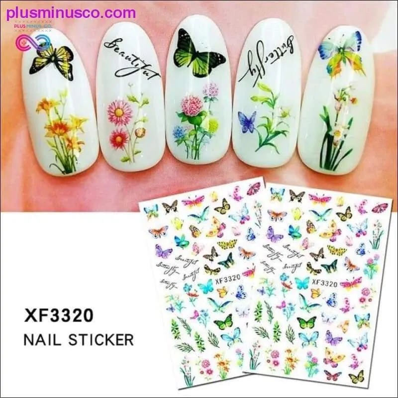 1 Pcs Beautiful Butterfly Fantasy 3D Back Glue Nail Decal