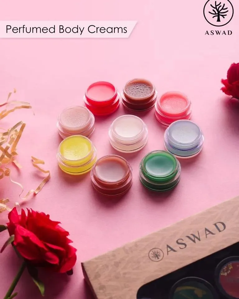 12 Pcs ASWAD Perfumed Body Cream 8g - Assorted Fragrances