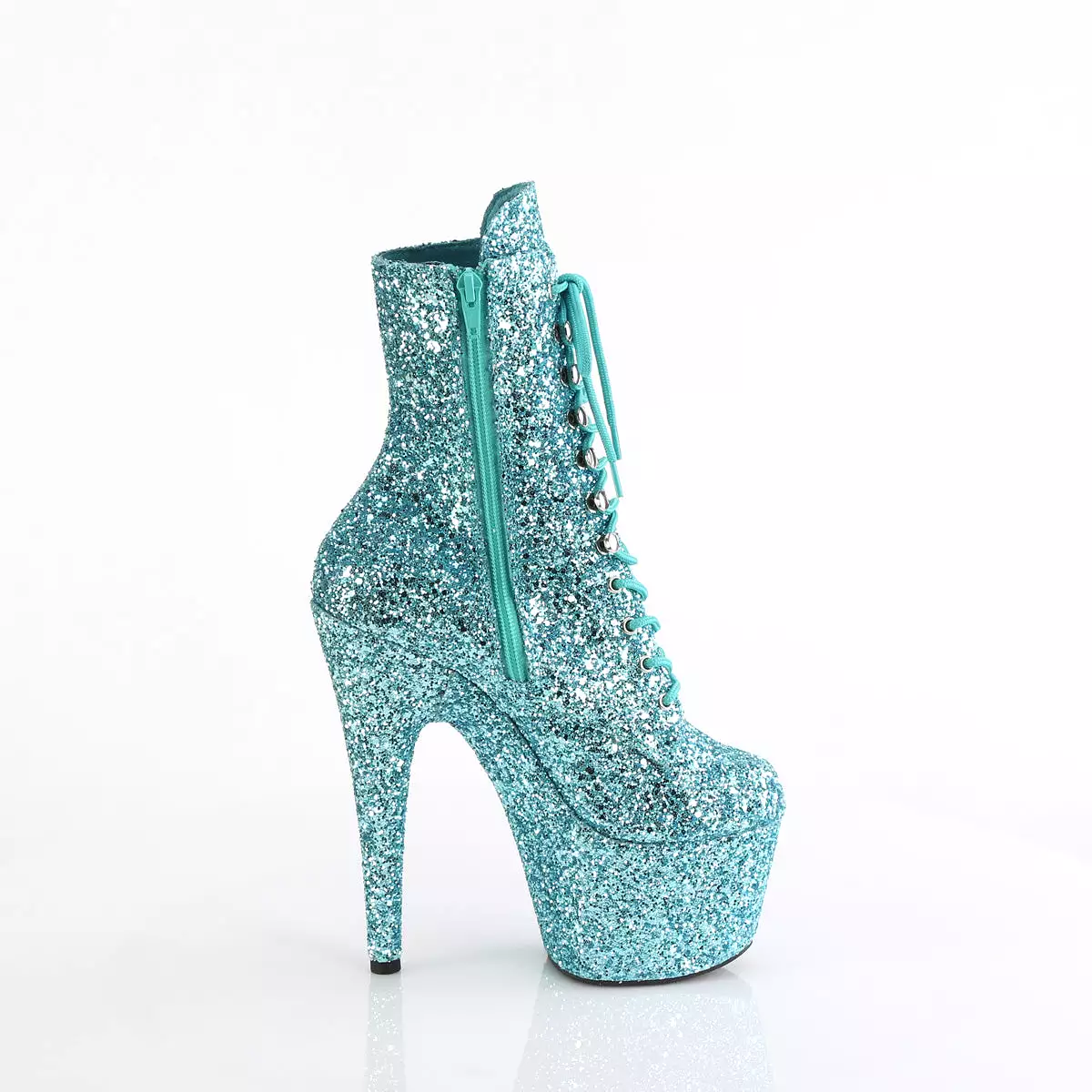 7 Inch Heel ADORE-1020GWR Turquoise Glitter