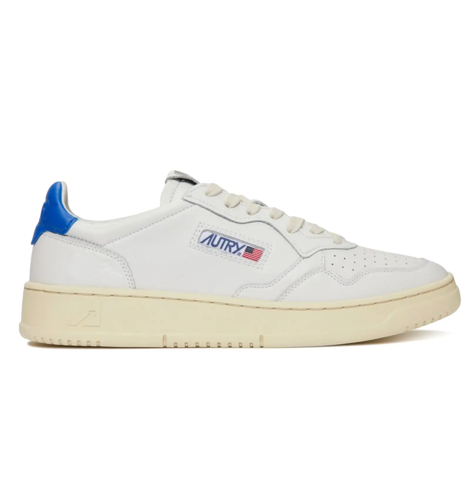 Autry Action Shoes Low Man Leather - White & P Blue