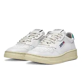 Autry Action Shoes Low Man Leather - White & Petrol