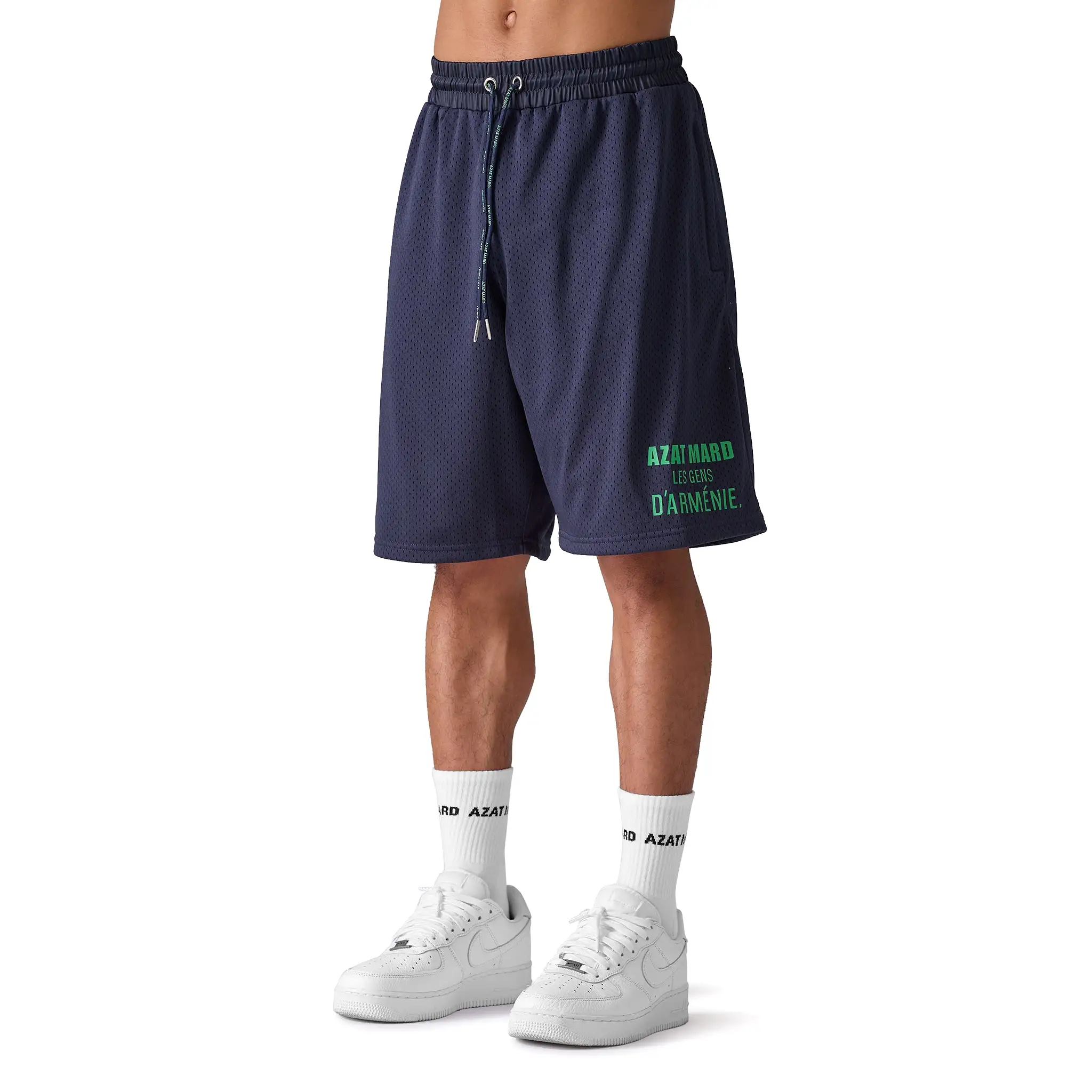 Azat Mard Les Gens Mesh Shorts Navy