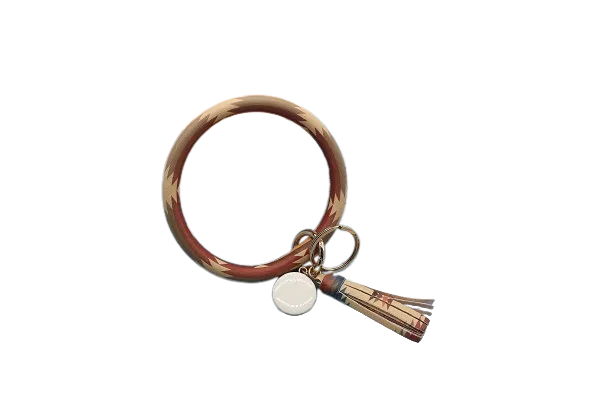 Aztec Bangle Bracelet Keyring With Tassel