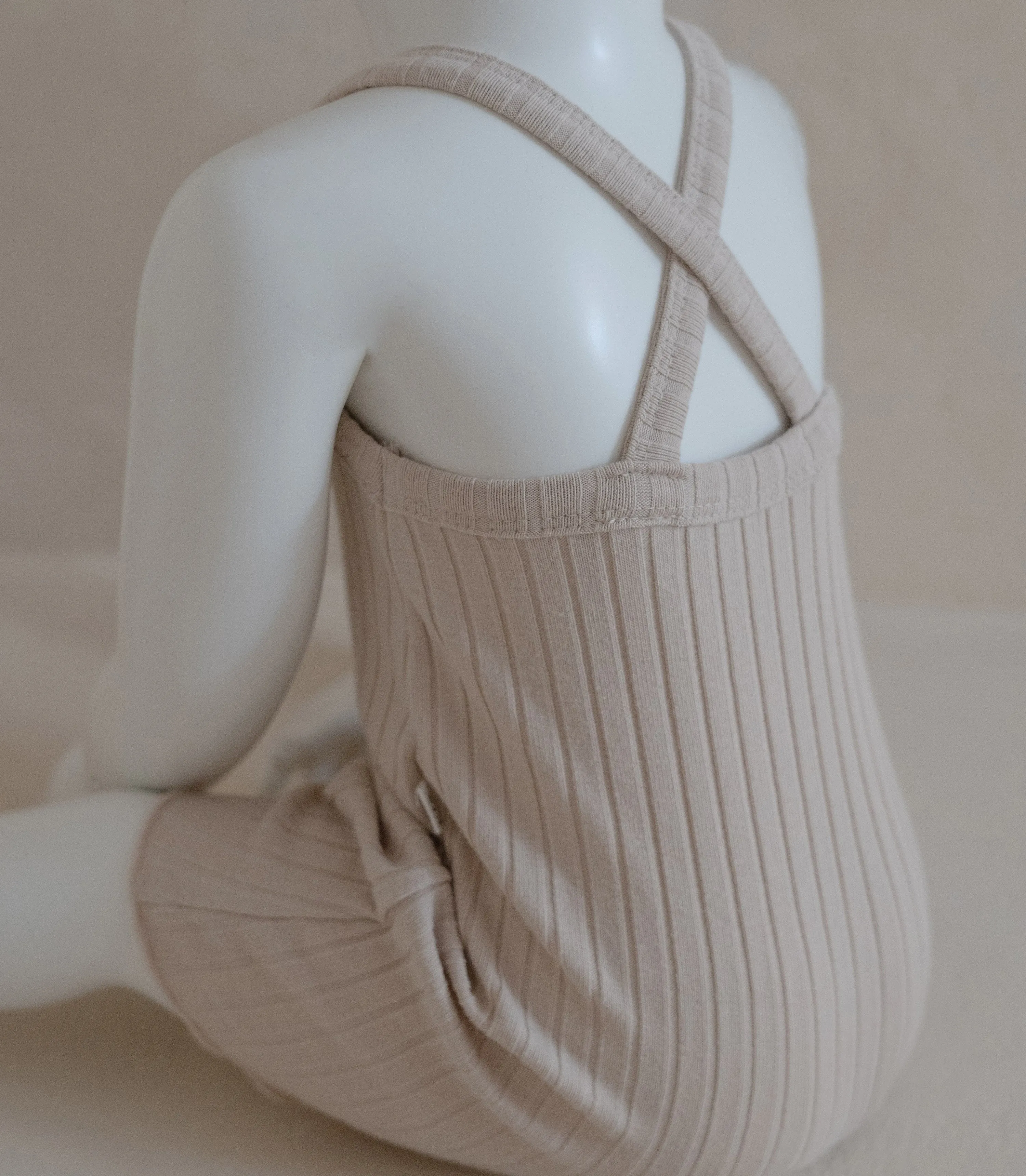 BABY COTTON RIBBED SLEEVELESS BODYSUIT (3-18- 6 COLORS