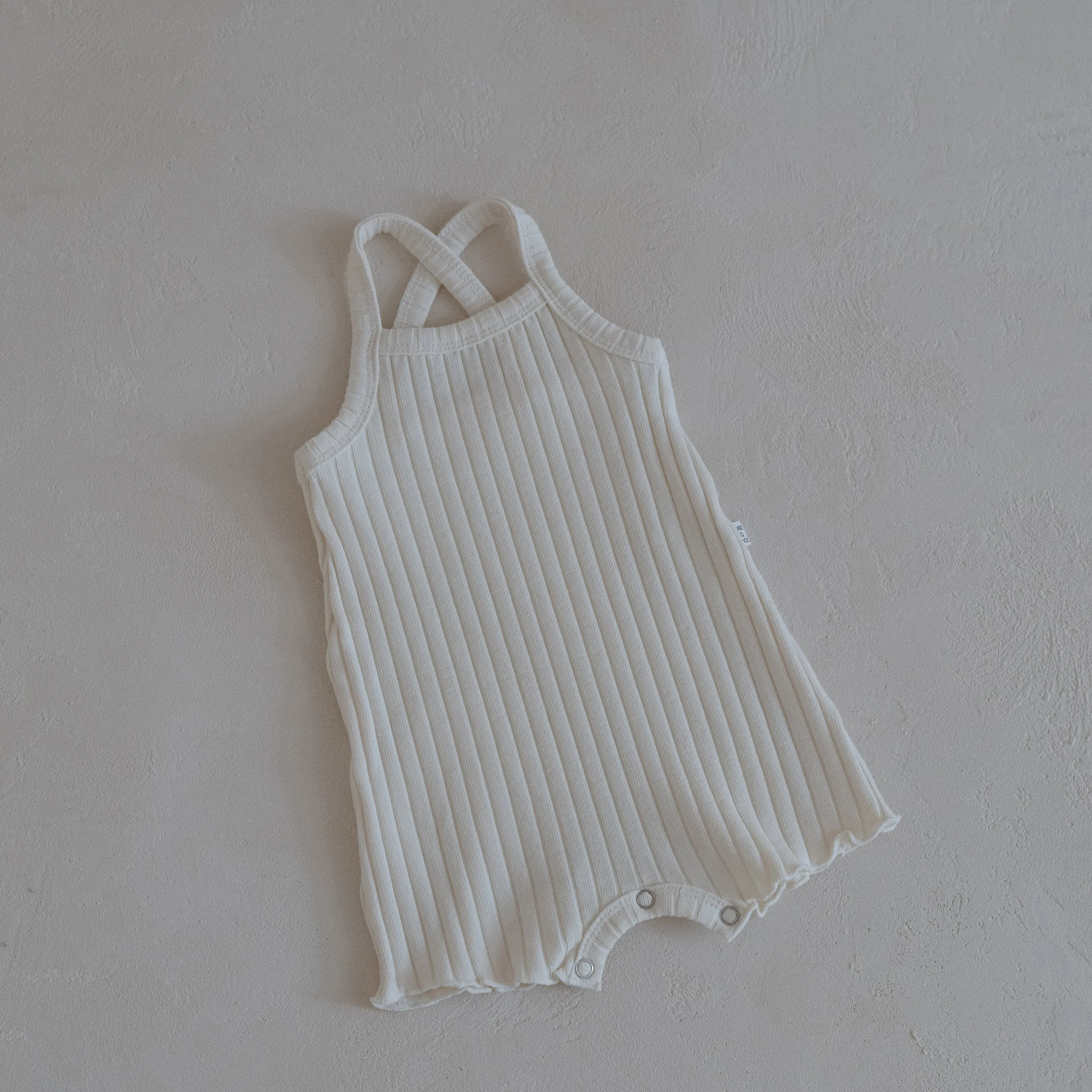 BABY COTTON RIBBED SLEEVELESS BODYSUIT (3-18- 6 COLORS