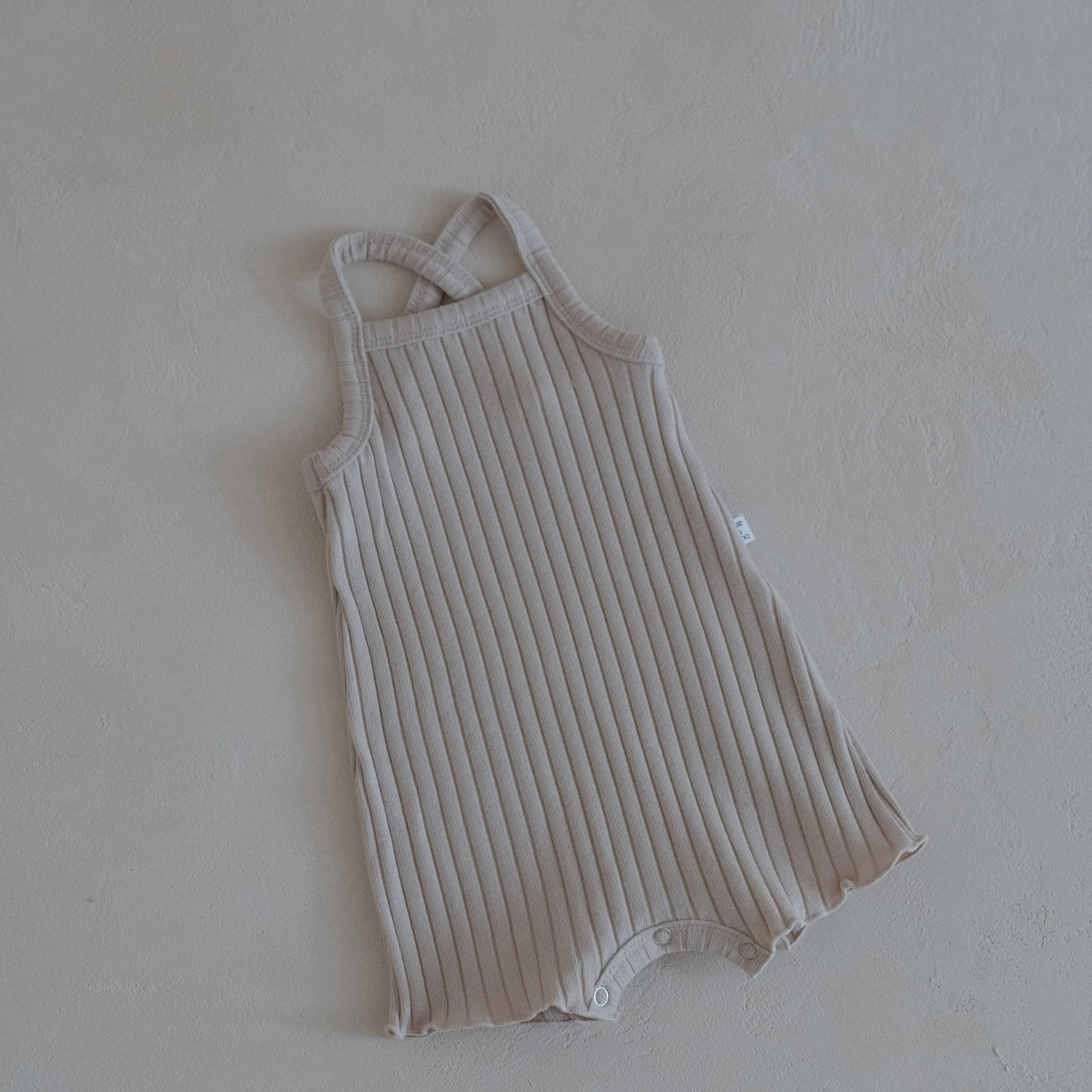 BABY COTTON RIBBED SLEEVELESS BODYSUIT (3-18- 6 COLORS