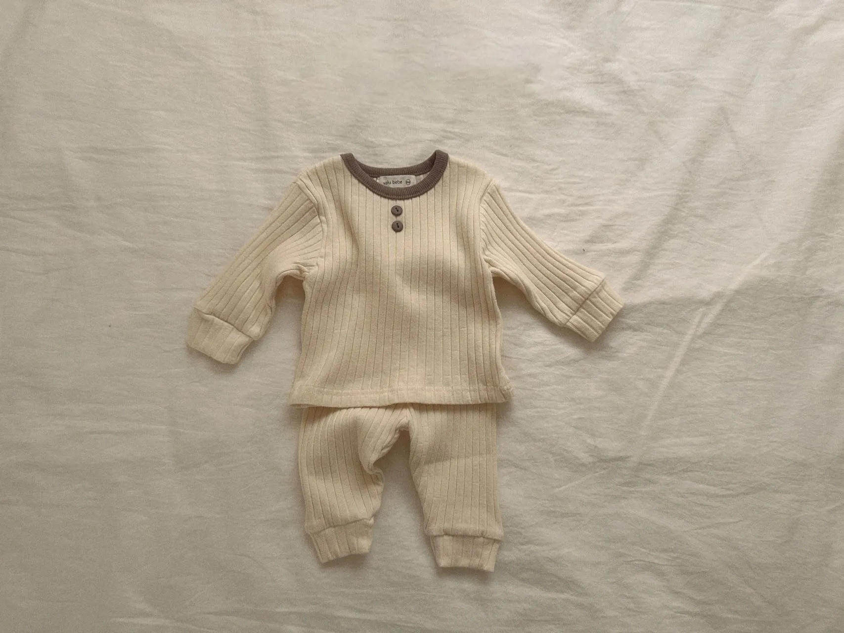 Baby Ribbed Top and Pants Set (3-18m) - 2 Colors