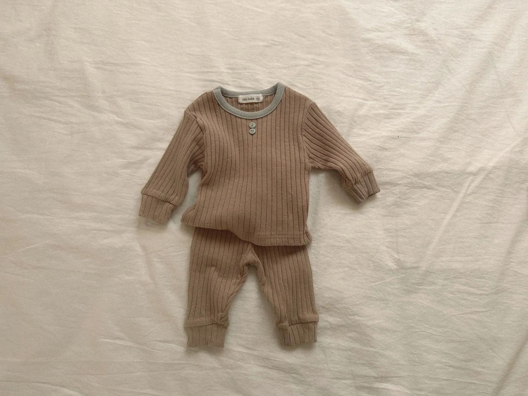 Baby Ribbed Top and Pants Set (3-18m) - 2 Colors