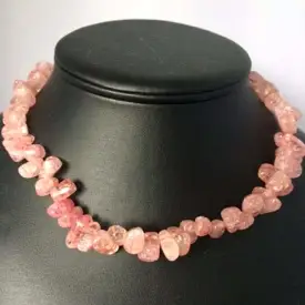 Candy Crush Berry Pink Quartz Necklace