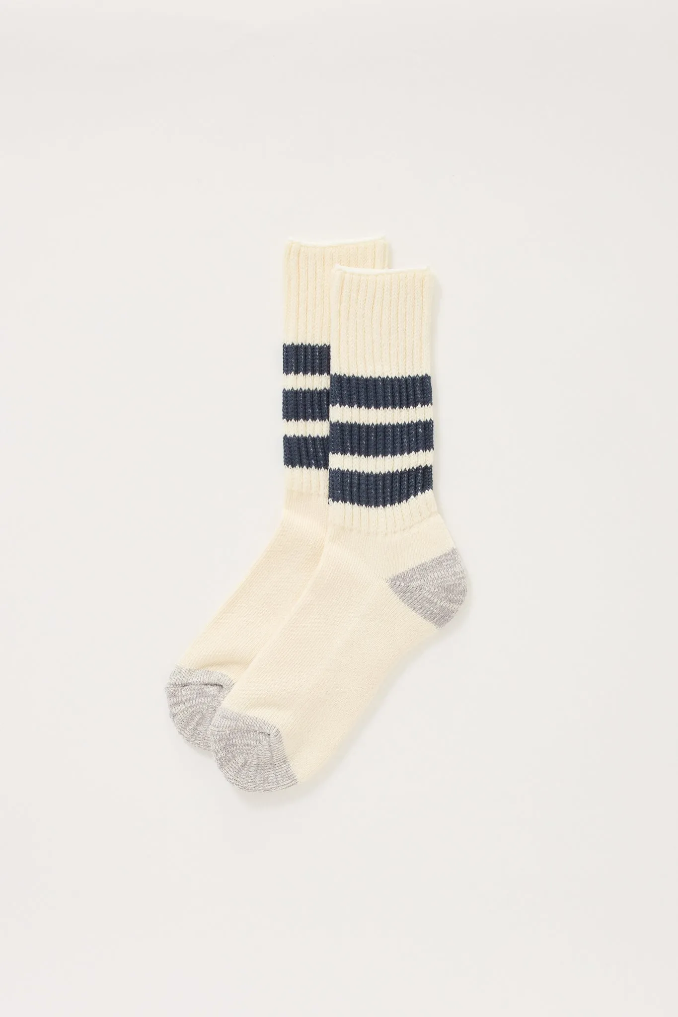 Coarse Ribbed Old School Crew Socks Navy