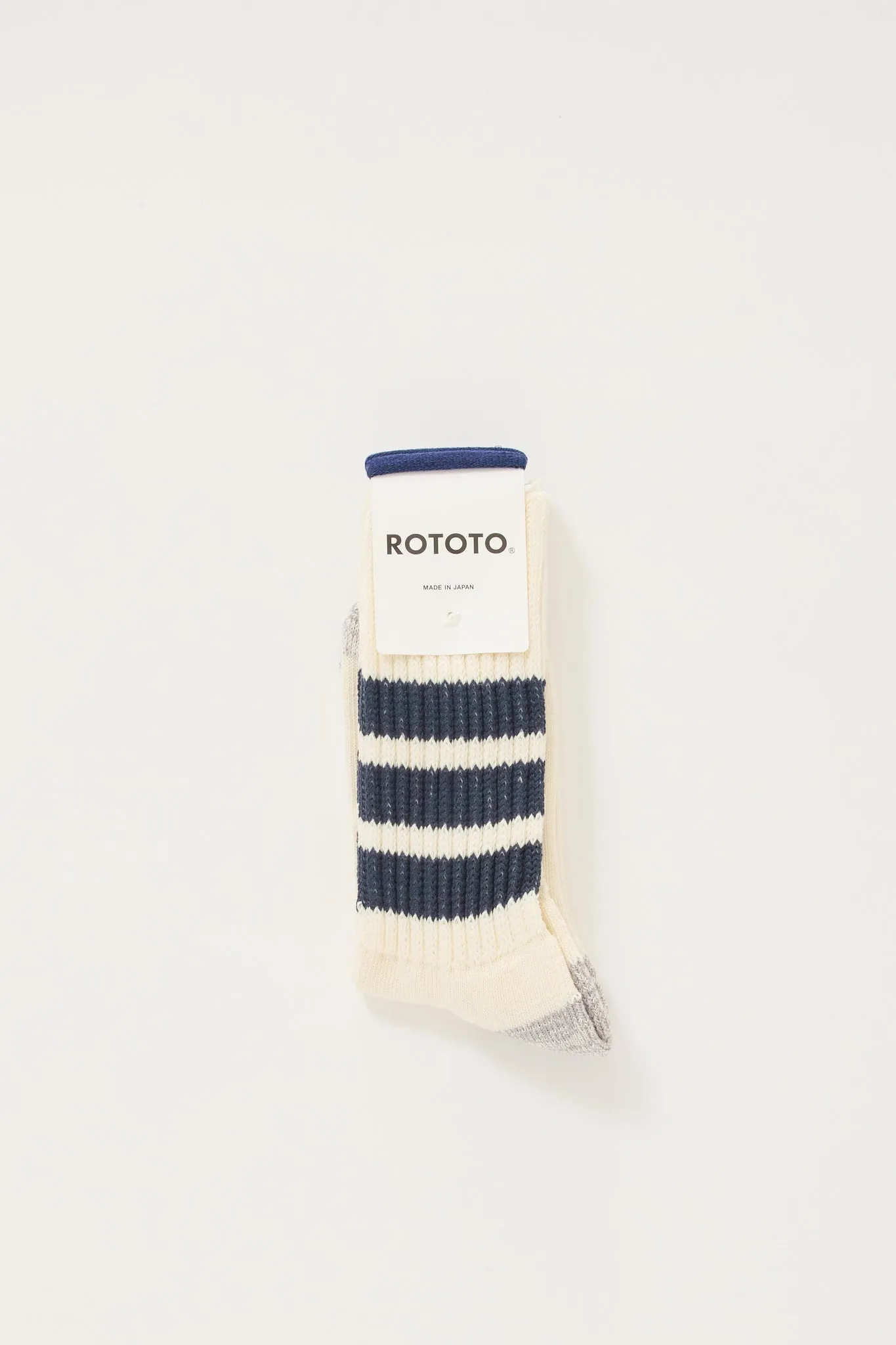 Coarse Ribbed Old School Crew Socks Navy