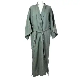 Cofur Denmark Brand New Teal Embroidered Linen Robe XS/S/M/L