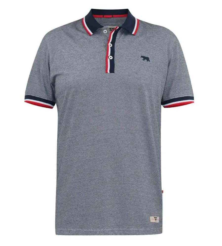 D555 Big Mens Jersey Polo With Fine Stripe and Ribbed Trims (BAYTON 2)