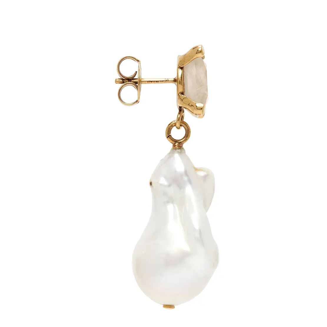 Darcey Quartz Pearl Earrings, Gold