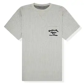 Dior Atelier Striped Chest Logo Grey T shirt