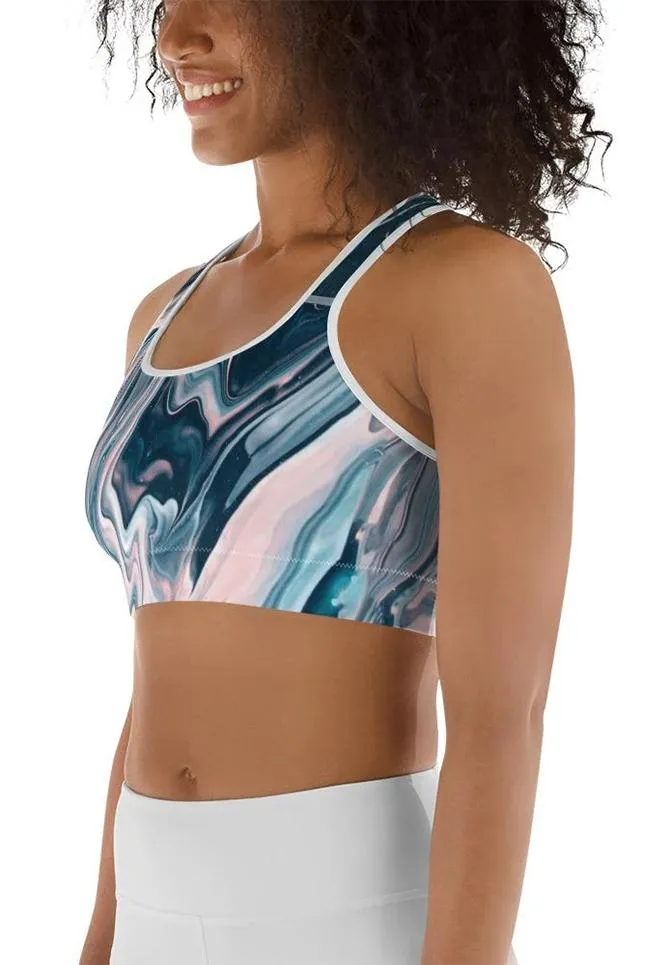 Dreamy Marble Sports Bra