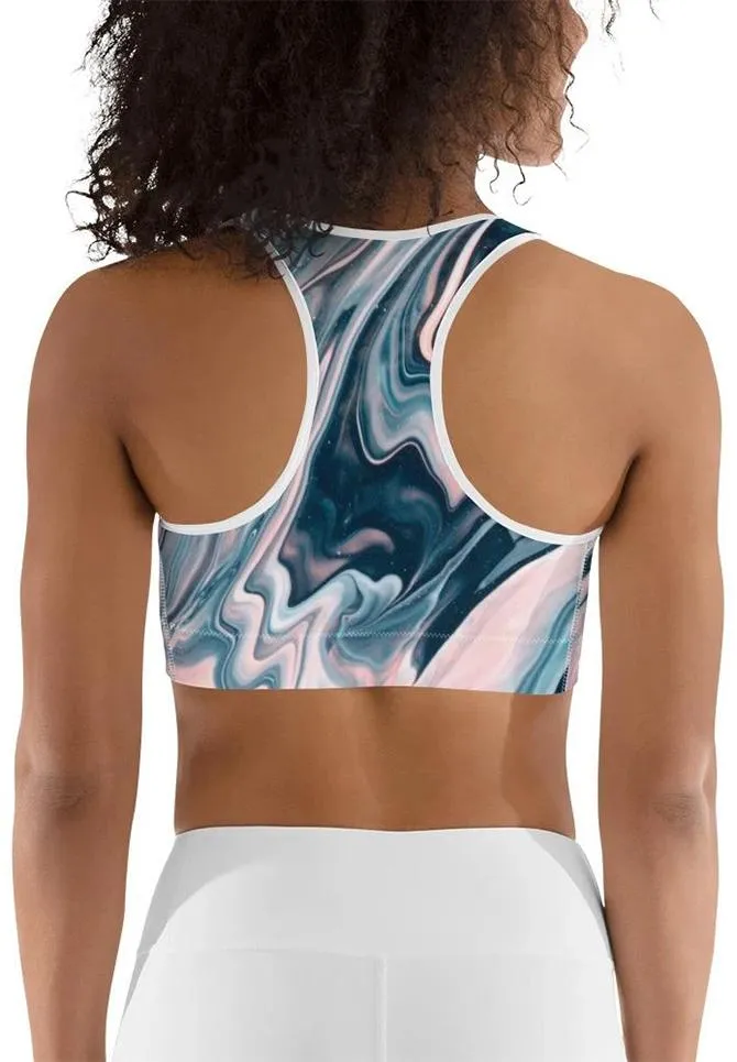 Dreamy Marble Sports Bra