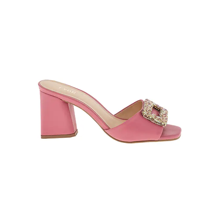 Embellished Brooch Heeled Sandal BCM 136