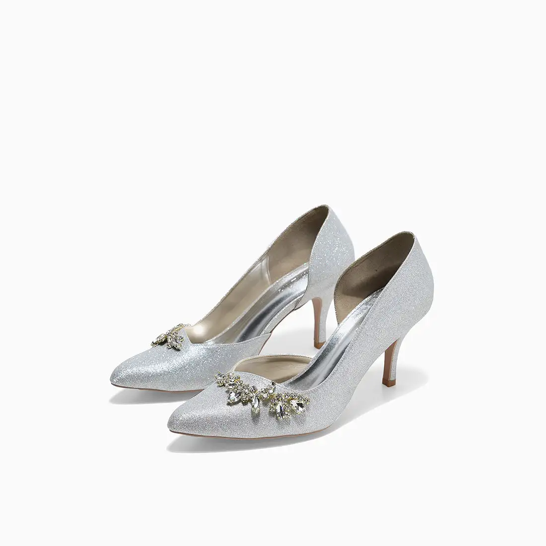 Evelyn Cynthia Silver Pumps