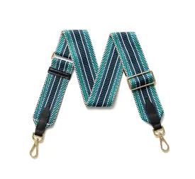 Fabucci Navy Turquoise  Print Handbag  Strap