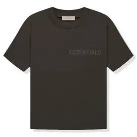 Fear Of God Essentials Logo Flocked Off Black T Shirt