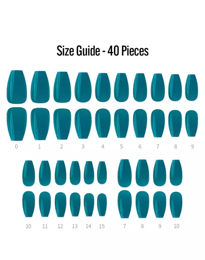 Finger Suit Syrup Turquoise Nails 40pcs Hand Artificial Fake Nails Long Pretty Home Art Tips Beauty Coffin Shape Press On