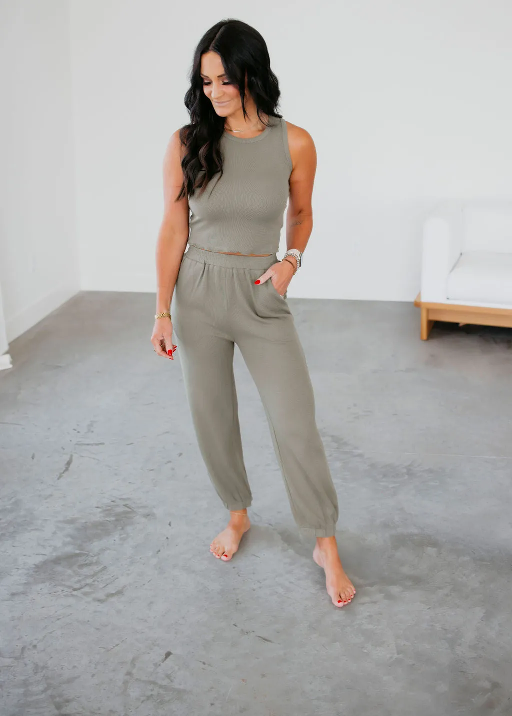 Fiya Ribbed Knit Jogger Set