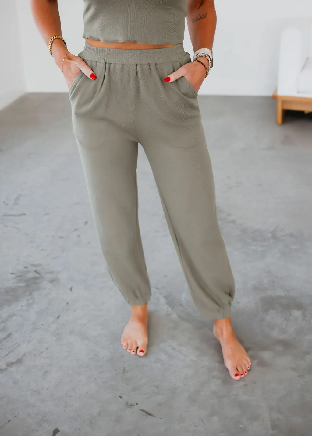 Fiya Ribbed Knit Jogger Set