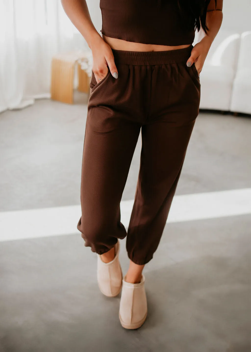 Fiya Ribbed Knit Jogger Set