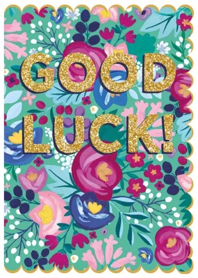 Flowers Good Luck Card