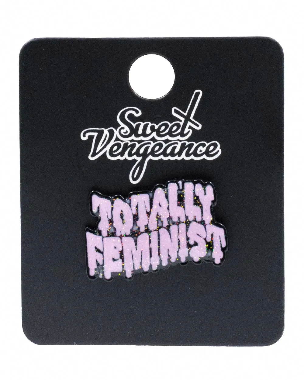 Glitter Totally Feminist Enamel Pin