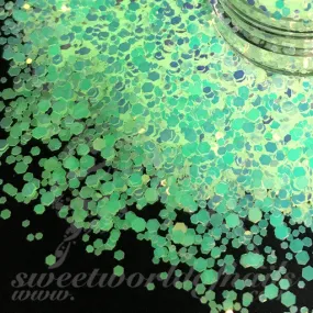 Glow in Dark Nail Art Hexagon Glitter