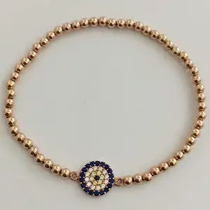 Gold Filled Evil Eye Bracelet with Swarovski Crystals