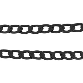 Gunmetal Hammered Flat Curb 5x6mm Chain by Foot (3 feet minimum)