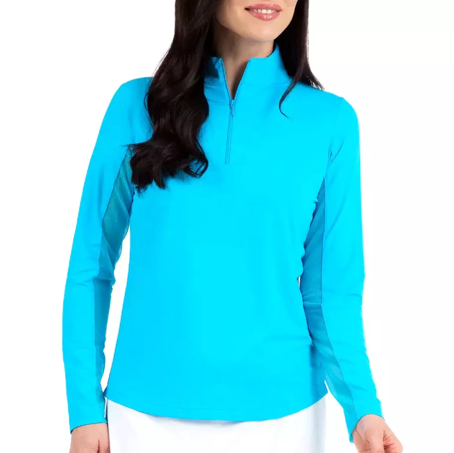 IBKUL Mock Long Sleeve Turquoise