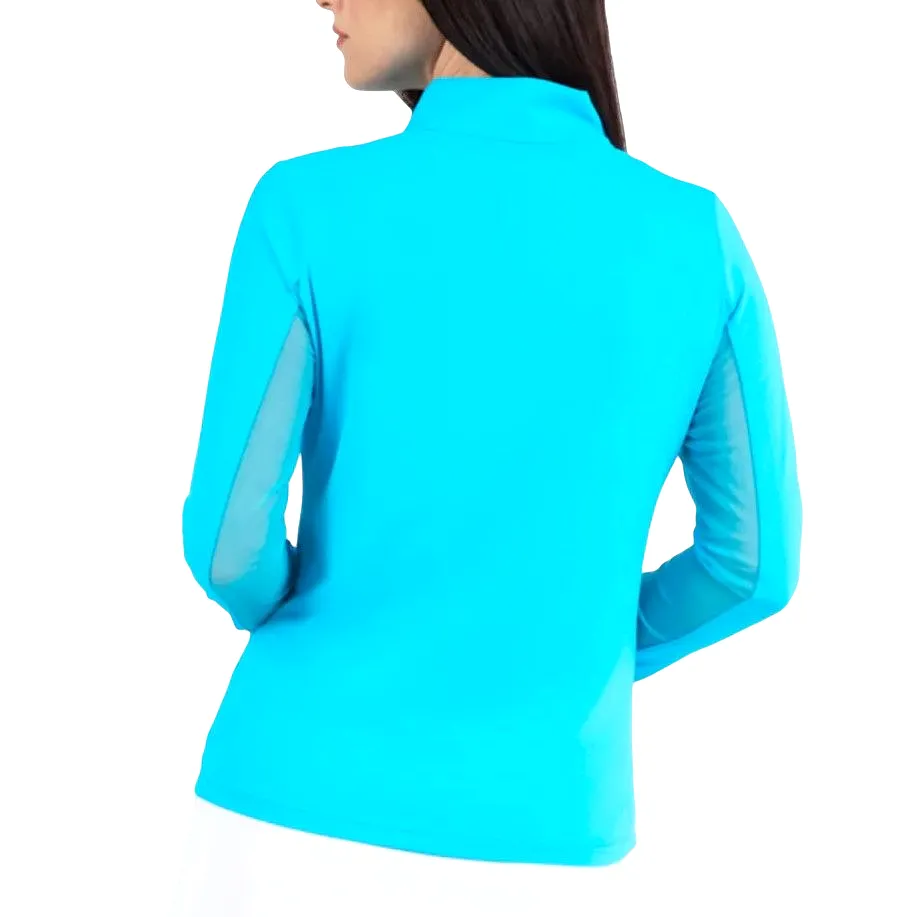 IBKUL Mock Long Sleeve Turquoise