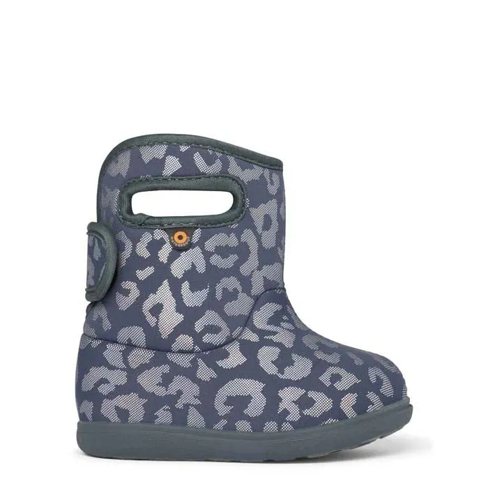 Infant Girl Bogs Baby Bog II Metallic Leopard in Misty Grey