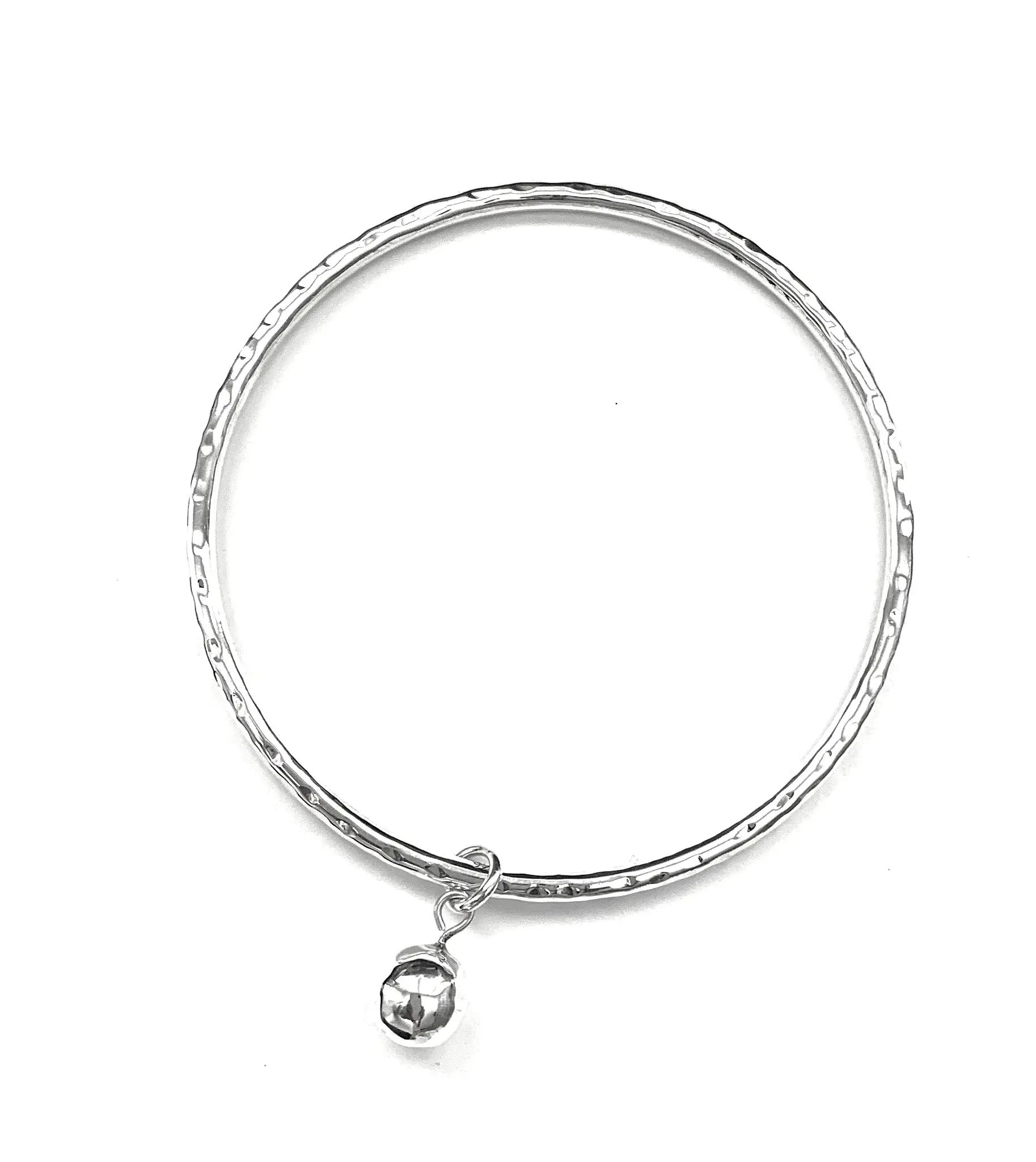 Iron Clay Beaten Bangle Silver