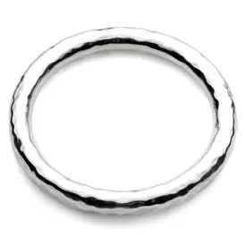 Iron Clay Beaten Tube Bangle, Sterling silver