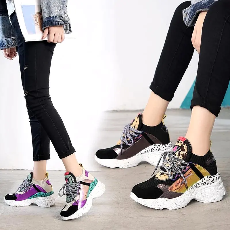 Lace Up Chunky Platform Sneakers