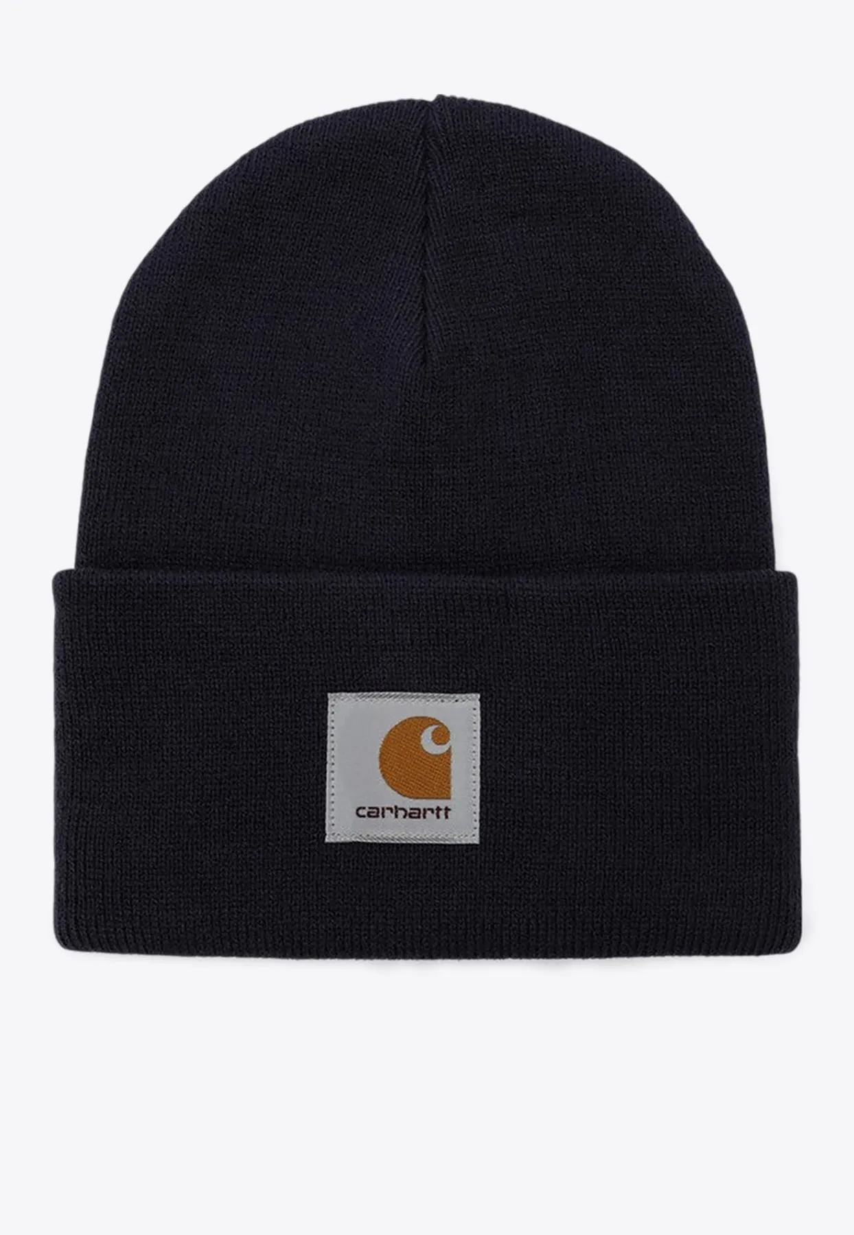 Logo-Patch Ribbed Beanie