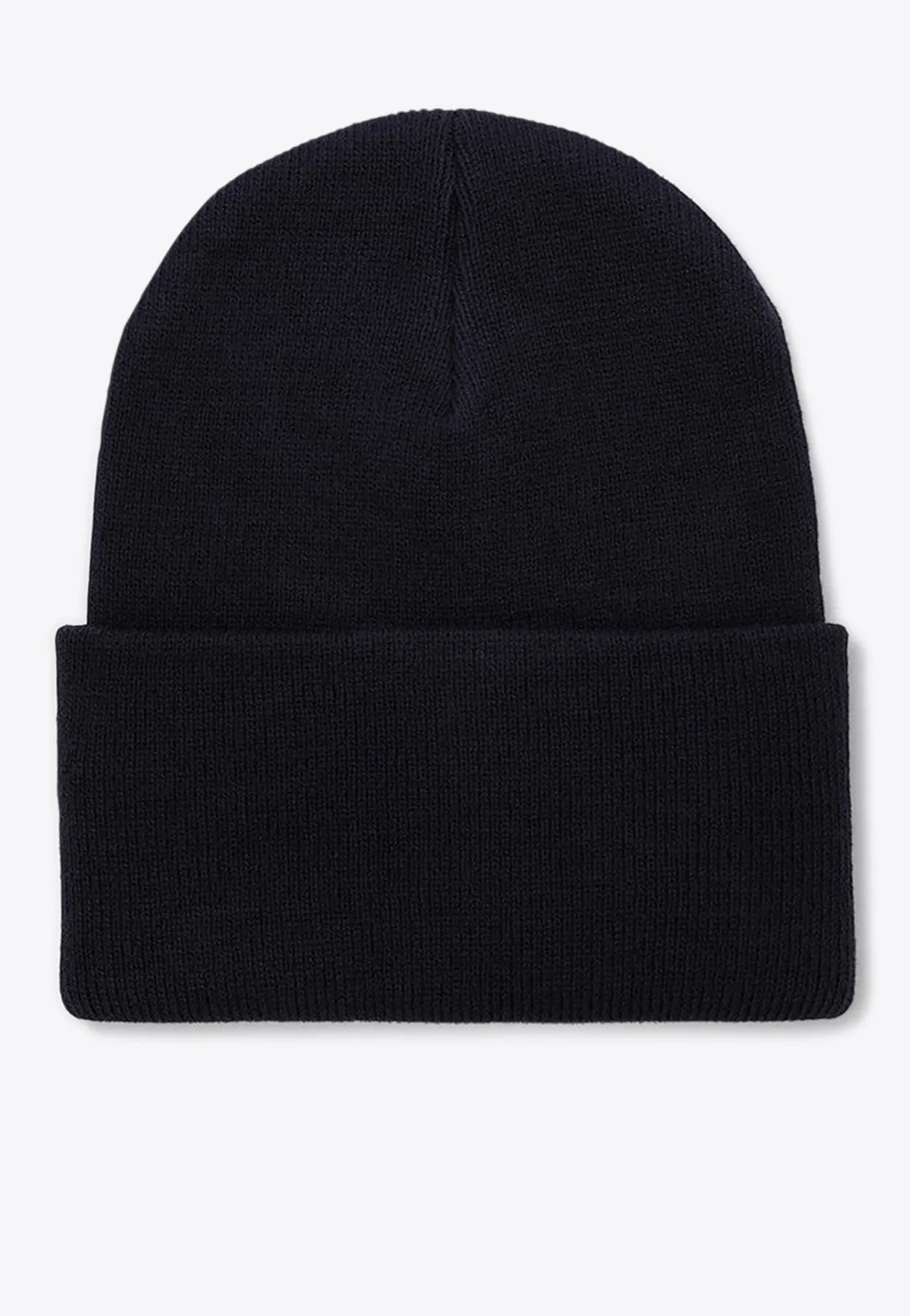 Logo-Patch Ribbed Beanie