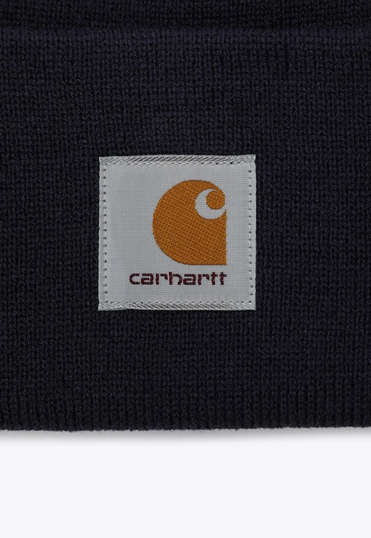 Logo-Patch Ribbed Beanie