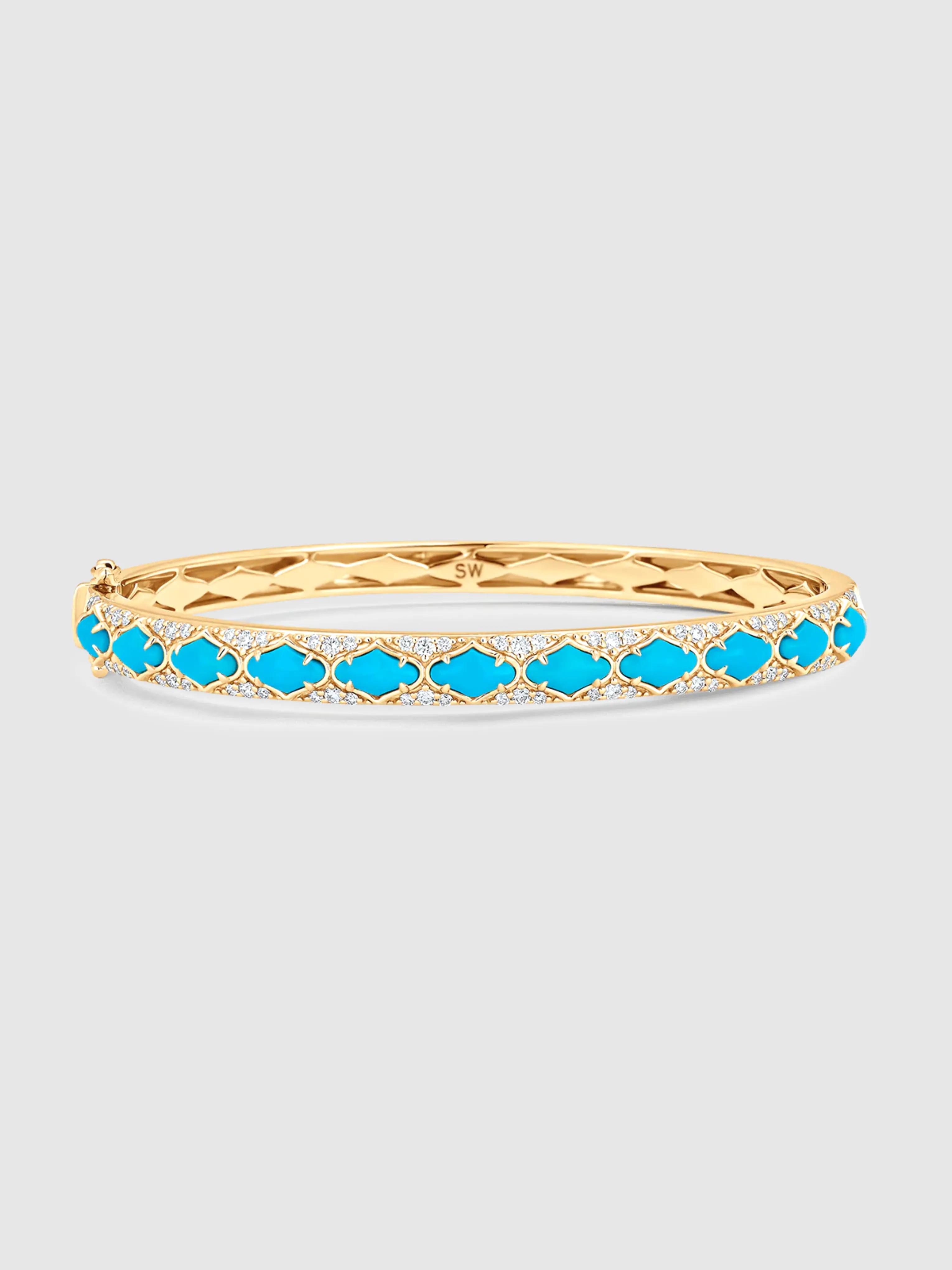 Lucia Yellow Gold Turquoise Bangle