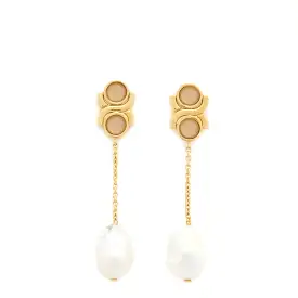 Marcie Quartz Earrings, Gold