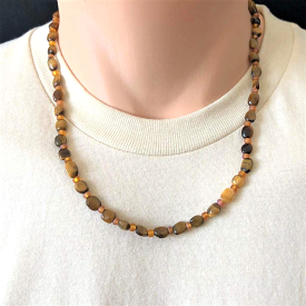 Men's Tigers Eye Beaded Necklace